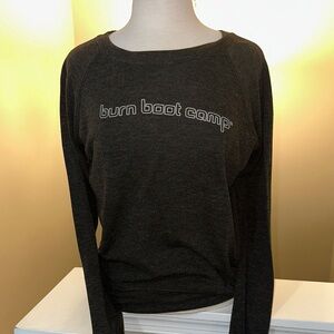 Burn Boot Camp Women's Black lightweight crew neck top